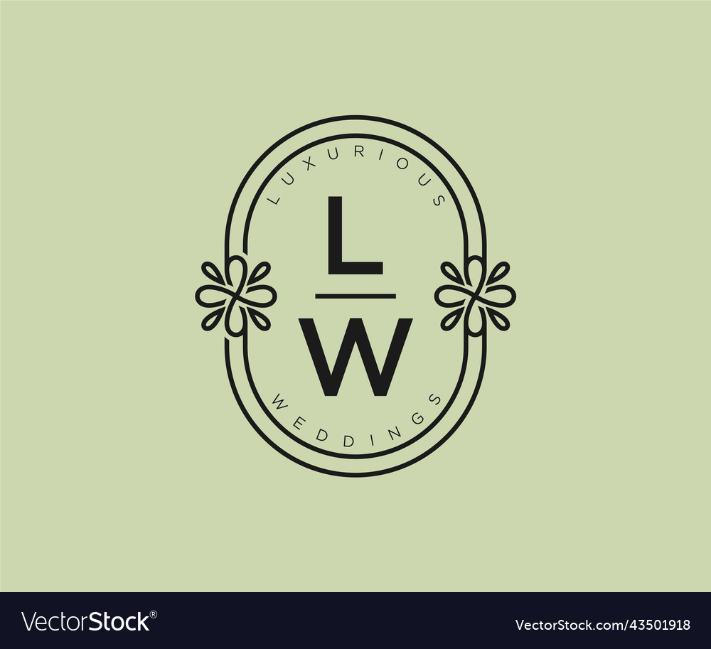 Lw initials letter wedding monogram logos Vector Image