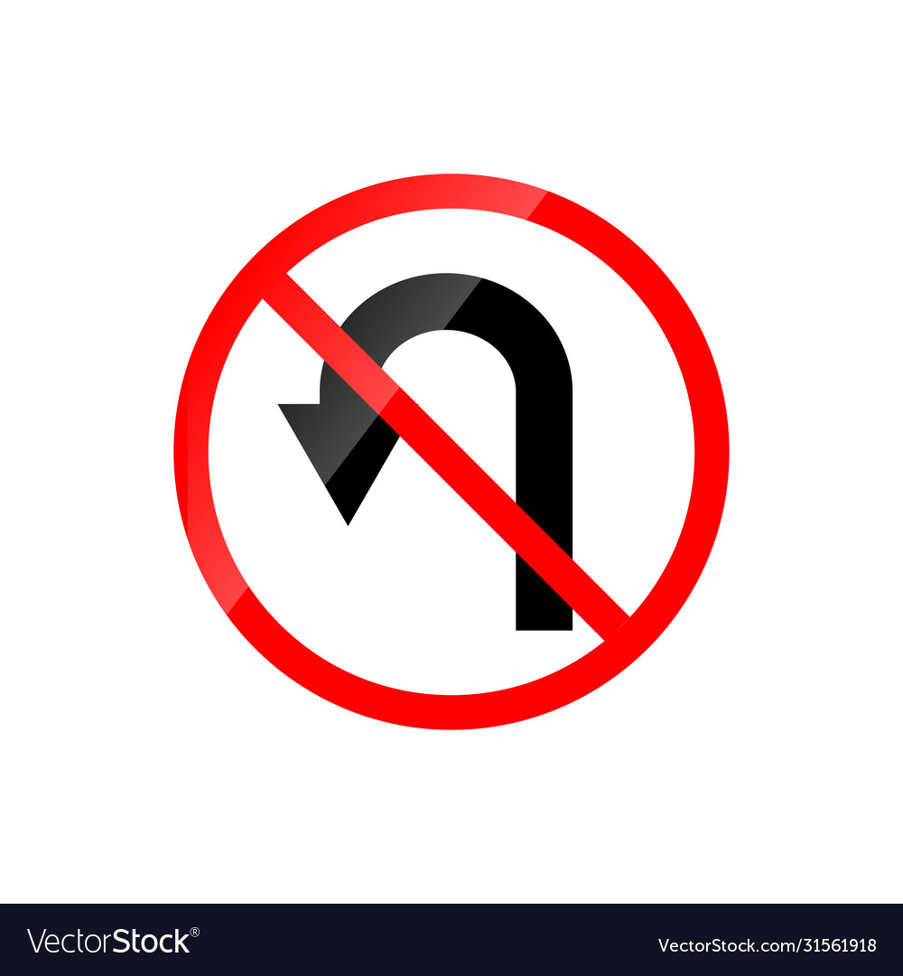 Traffic Sign U Turn On White Background 22903136 Vector Art at Vecteezy