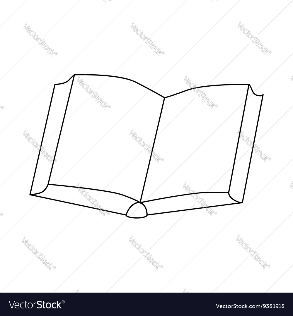 open thick book icon outline style royalty free vector image