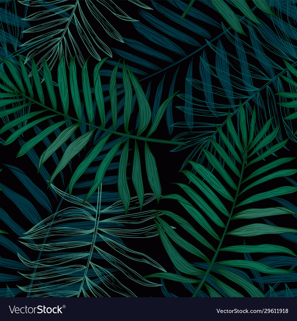 Tropical seamless pattern with palm leaves modern Vector Image