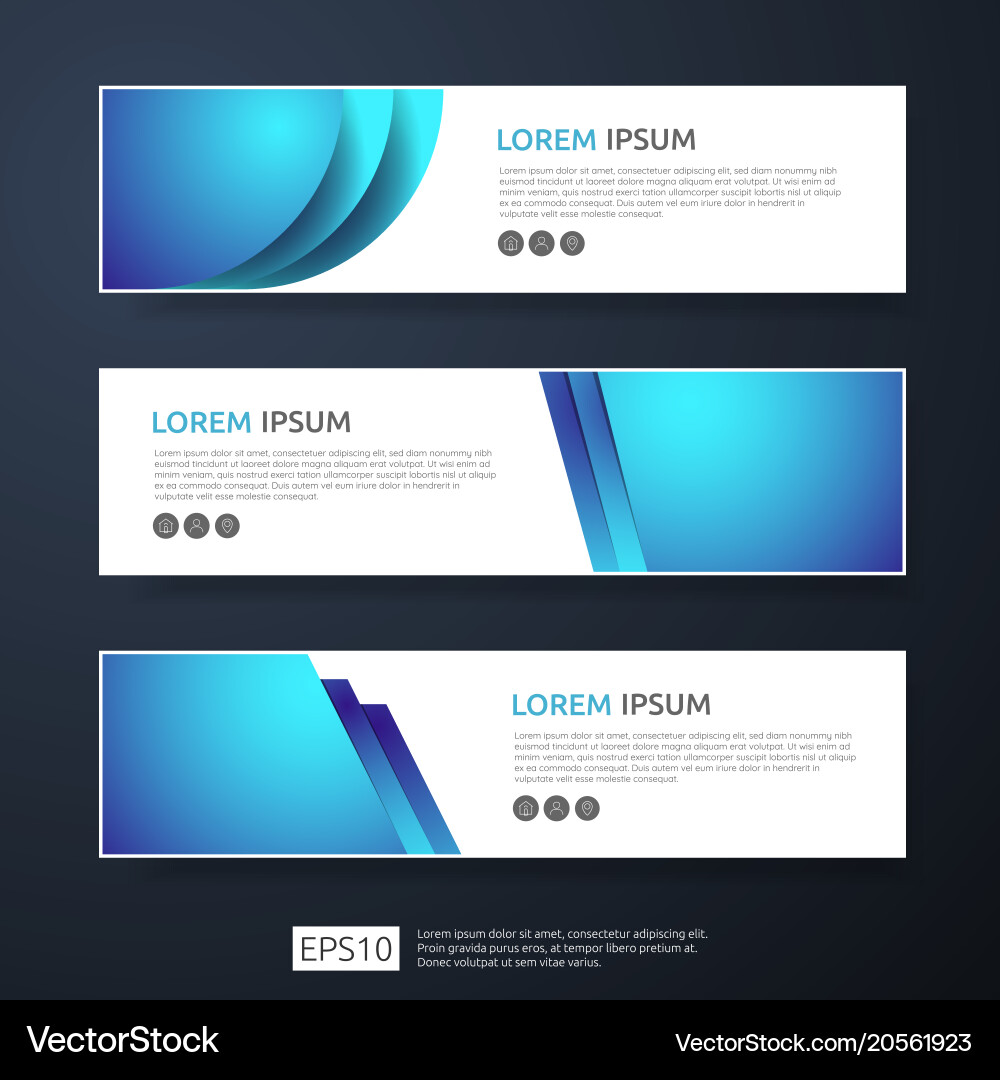 Abstract Business Header Or Banner Template Set Vector Image
