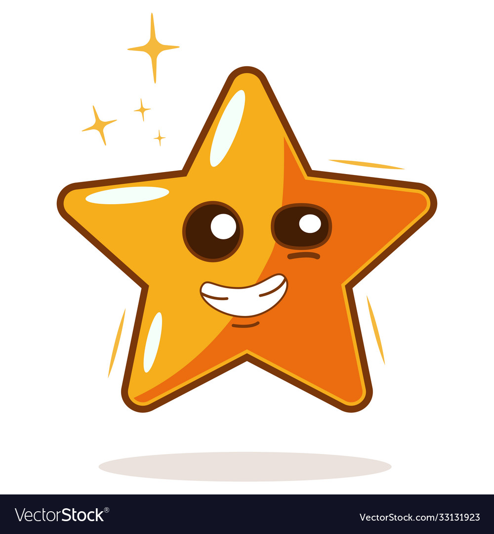 Cartoon gold star icon Royalty Free Vector Image