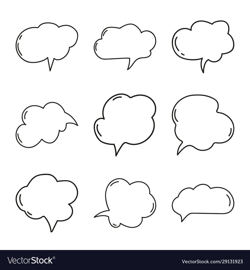 Hand Drawn Speech Bubbles Royalty Free Vector Image 1105