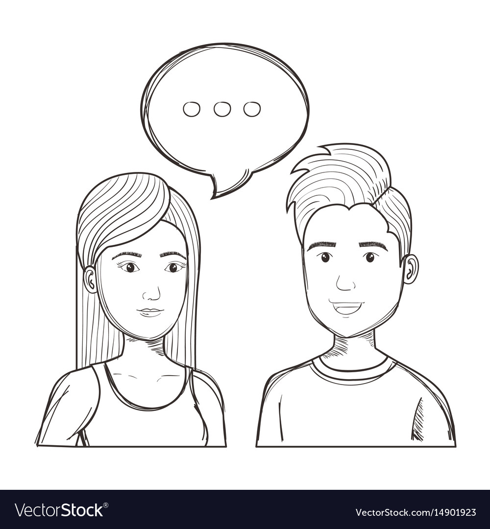 Hand drawn talking people design