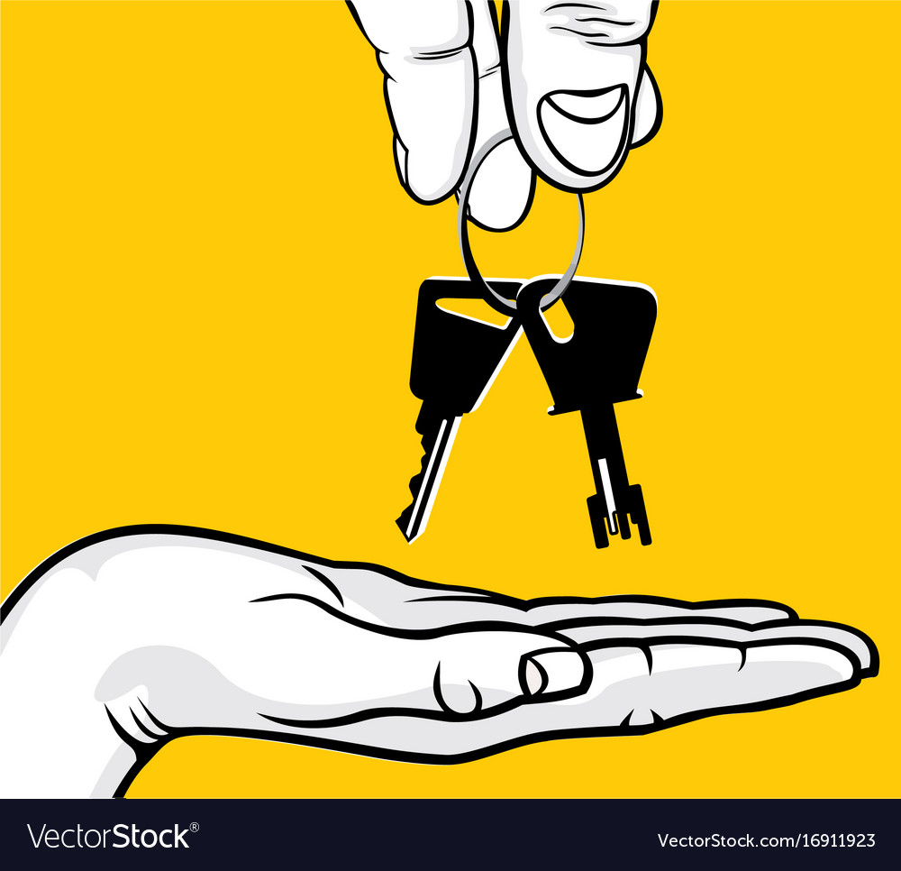 Handover of the keys Royalty Free Vector Image