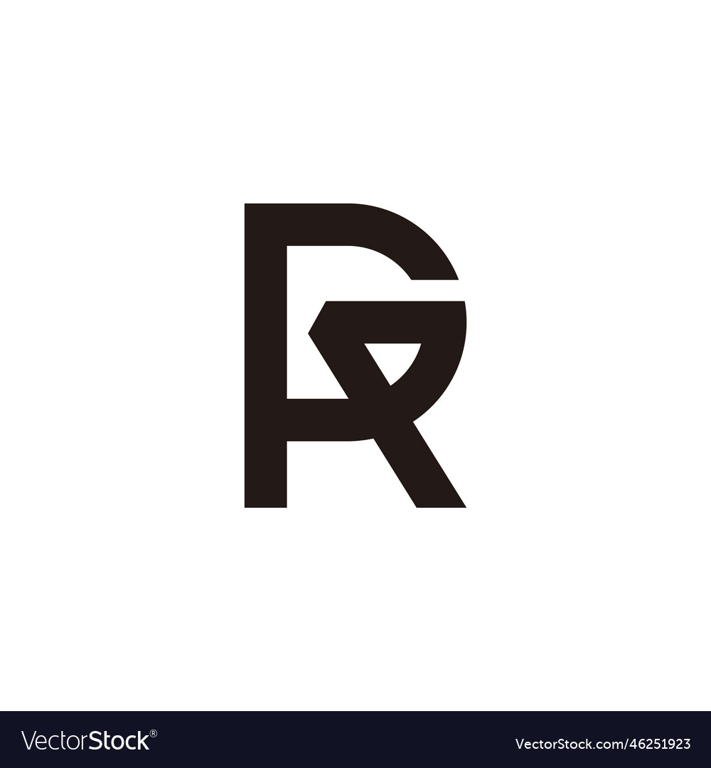 Letter Gr Simple Geometric Line Logo Royalty Free Vector