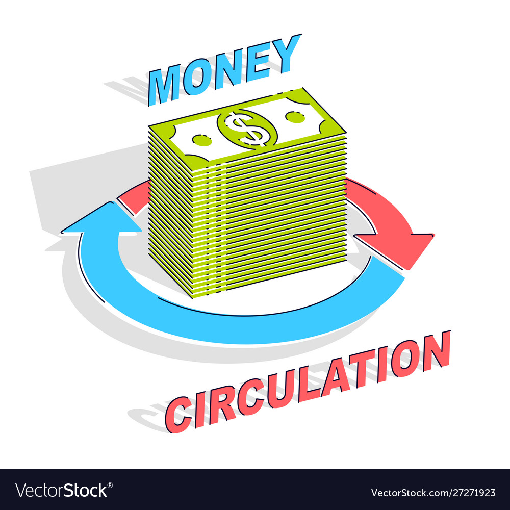 Money circulation concept cash stack Royalty Free Vector