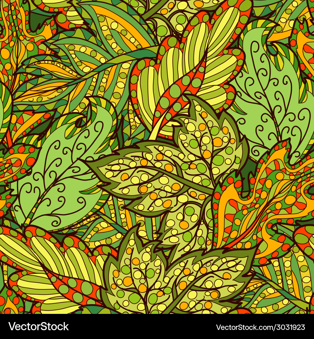 Seamless pattern with leaves Royalty Free Vector Image