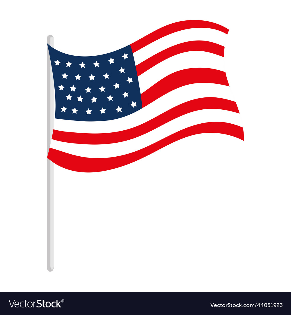 Usa flag in pole Royalty Free Vector Image - VectorStock