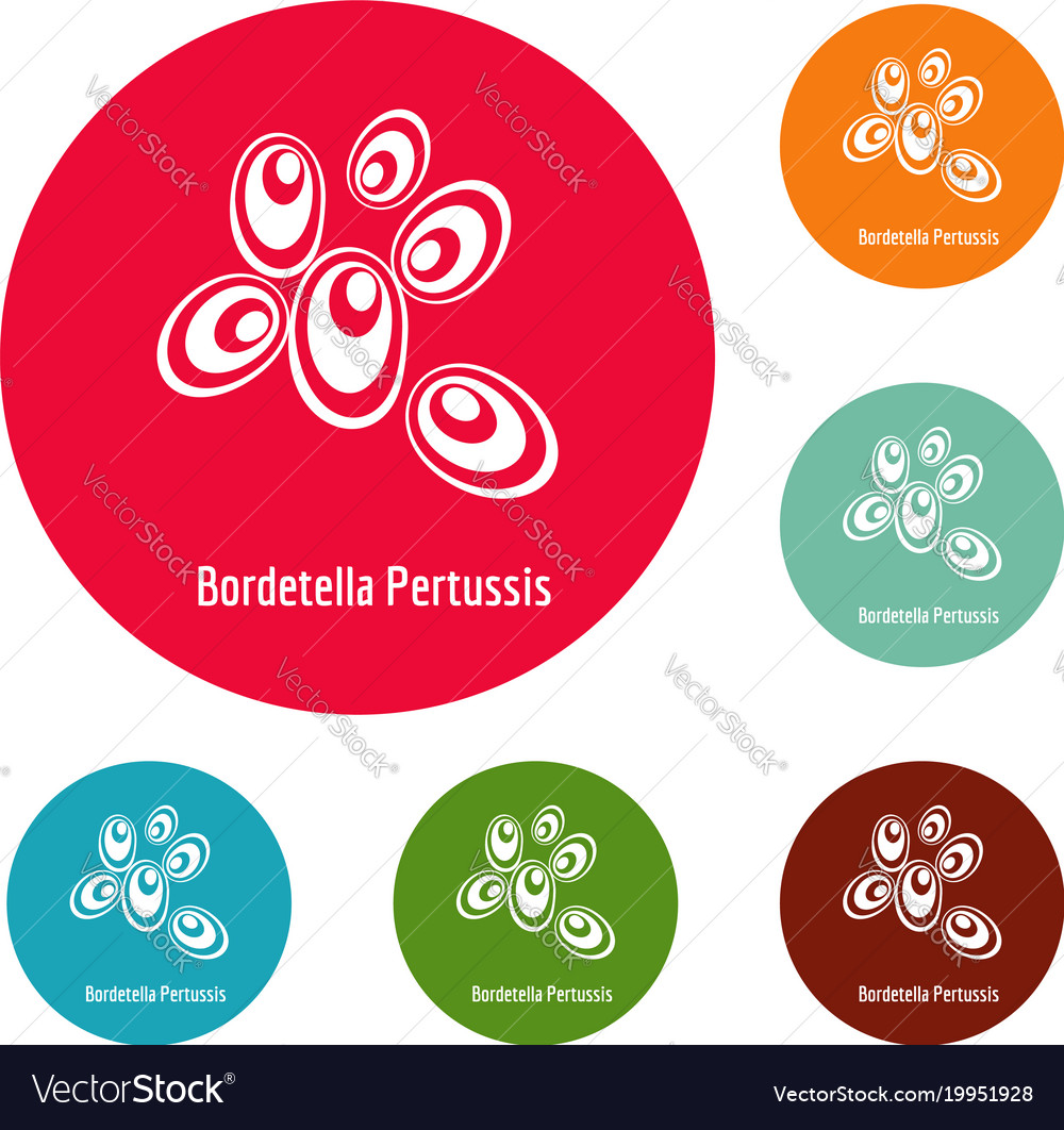 Bordetella pertussis icons circle set Royalty Free Vector