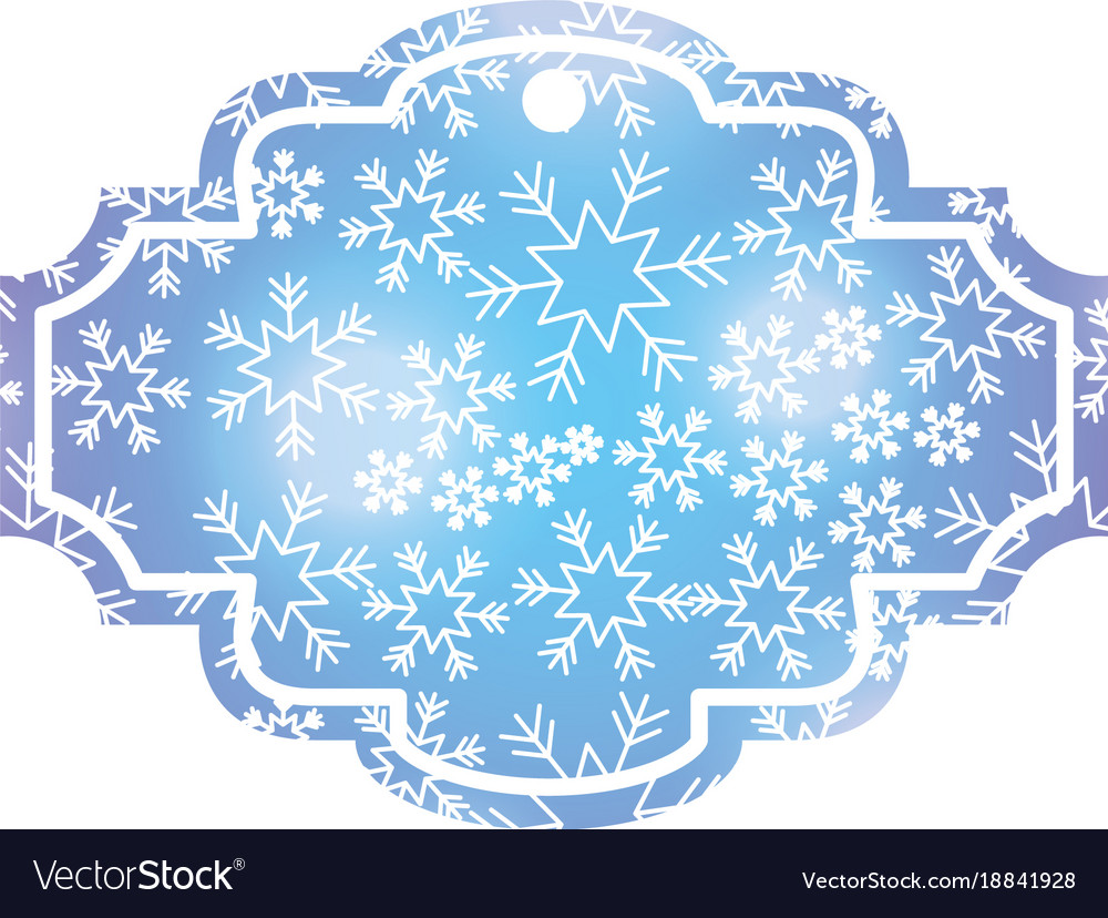 Decorative christmas label bright snowflake Vector Image