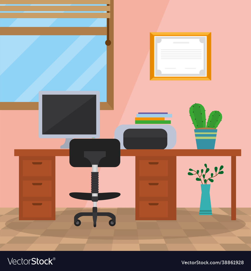 Desktop and printer Royalty Free Vector Image - VectorStock