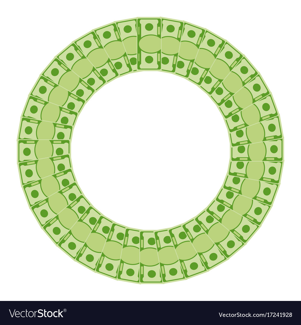 Green Money Round Frame