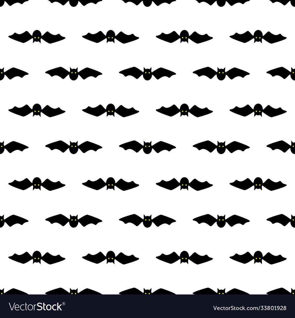 Halloween pattern with creepy bat silhouettes Vector Image