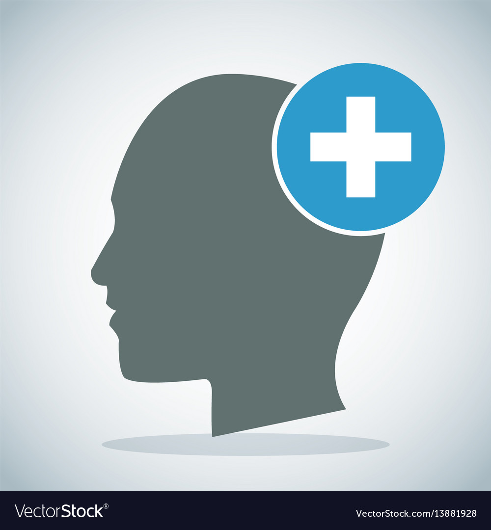 Human head brain medical cross concept Royalty Free Vector