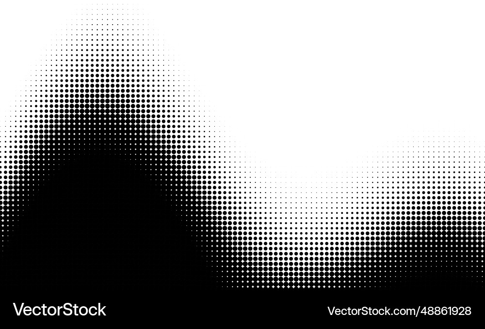 Monochrome gradient halftone dots background Vector Image