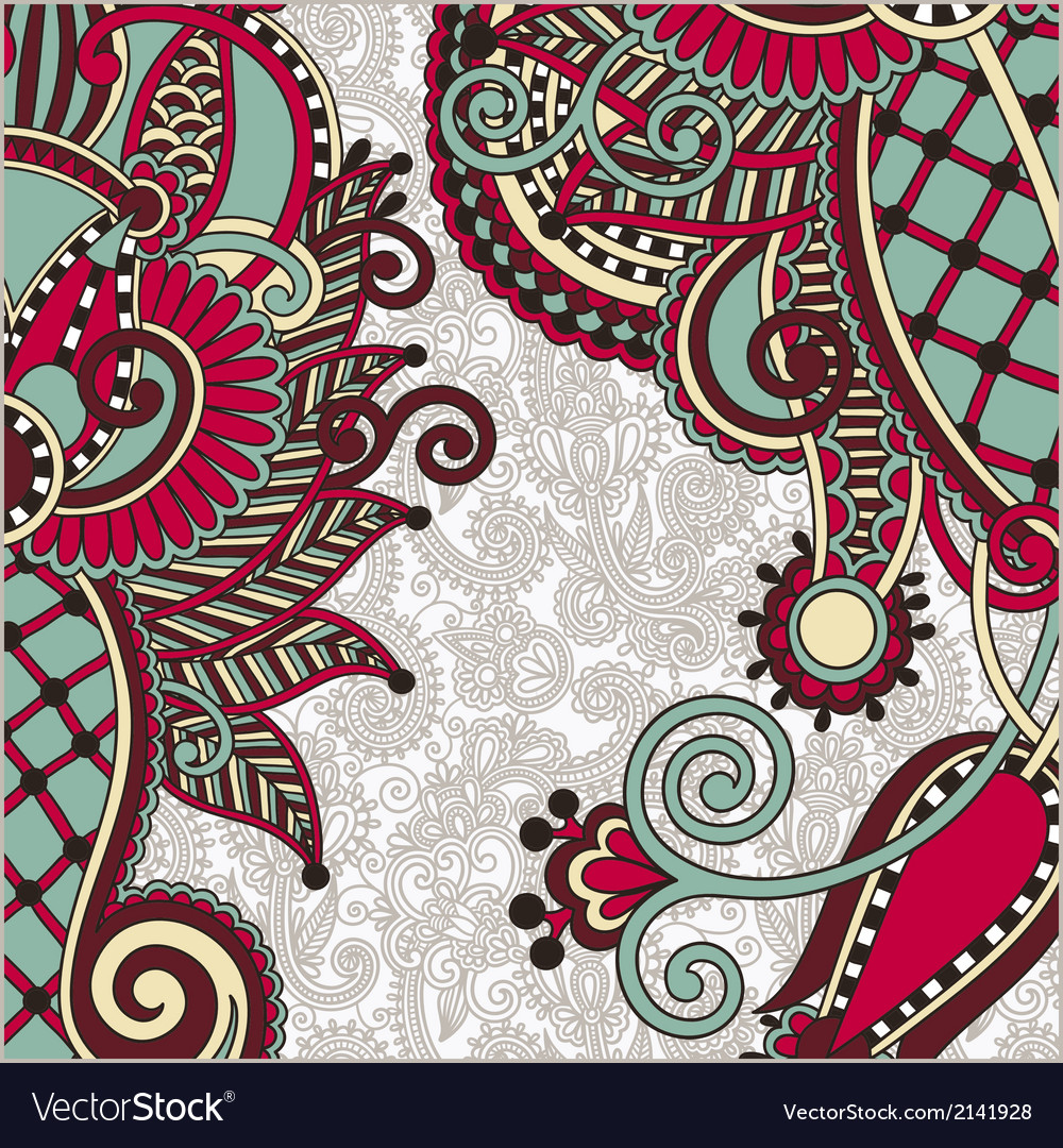 Ornate card flower background Royalty Free Vector Image