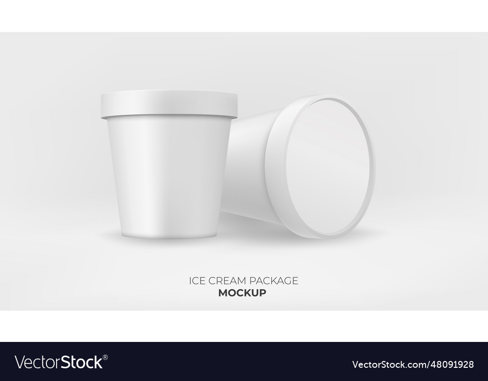 Realistic yogurt container mockup blank white Vector Image