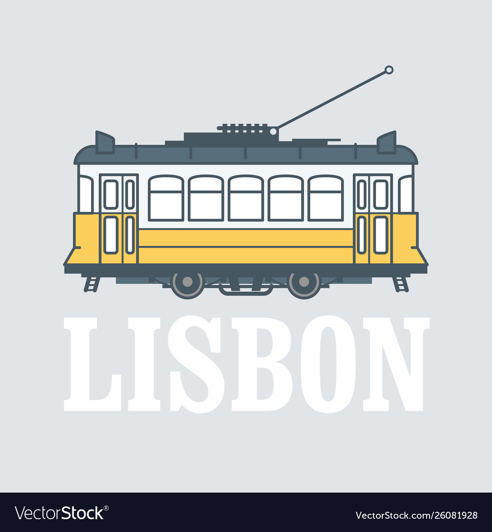 Vintage tram - symbol lisbon portugal tramway Vector Image