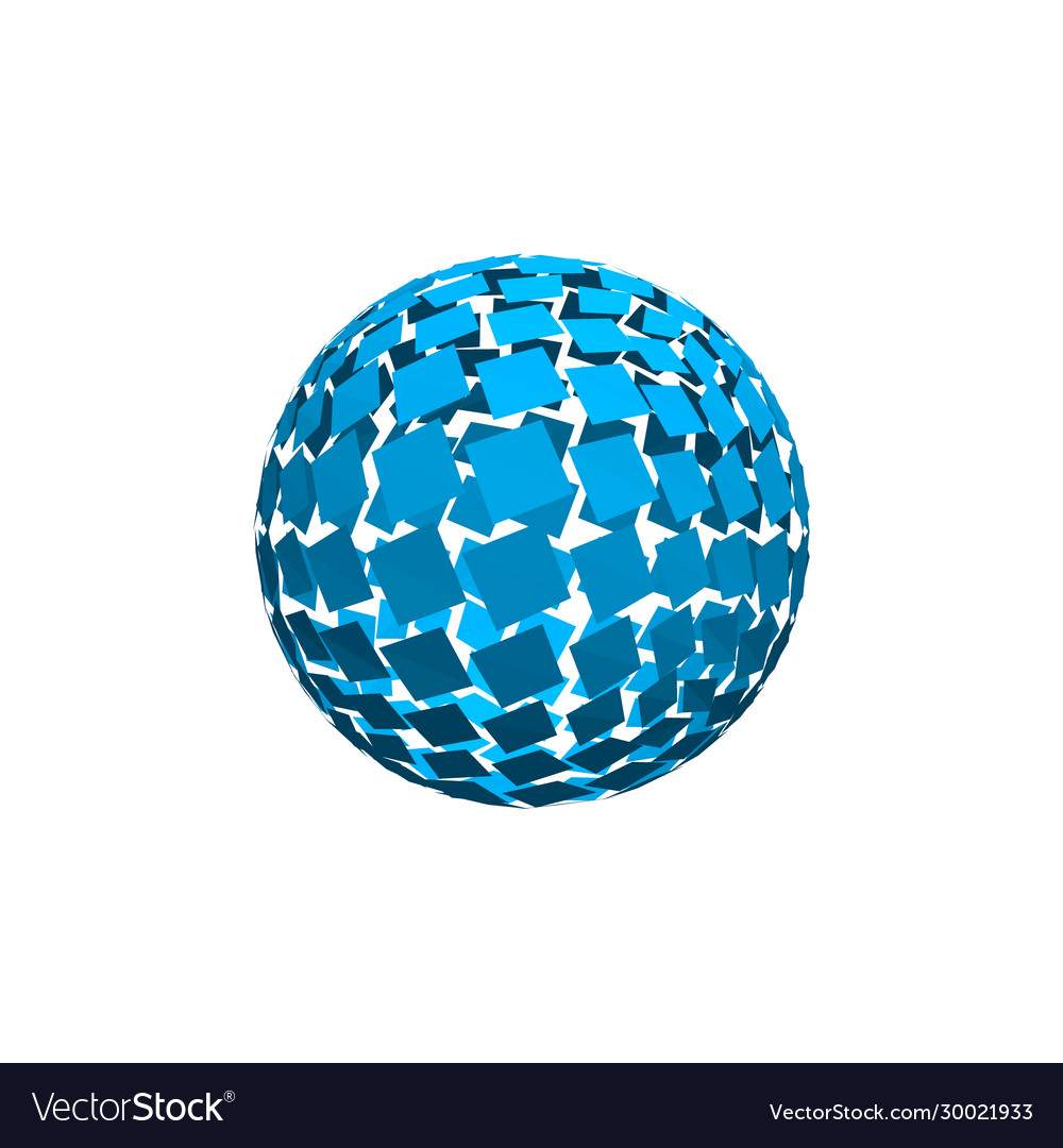 Abstract polygonal broken sphere isolated Vector Image