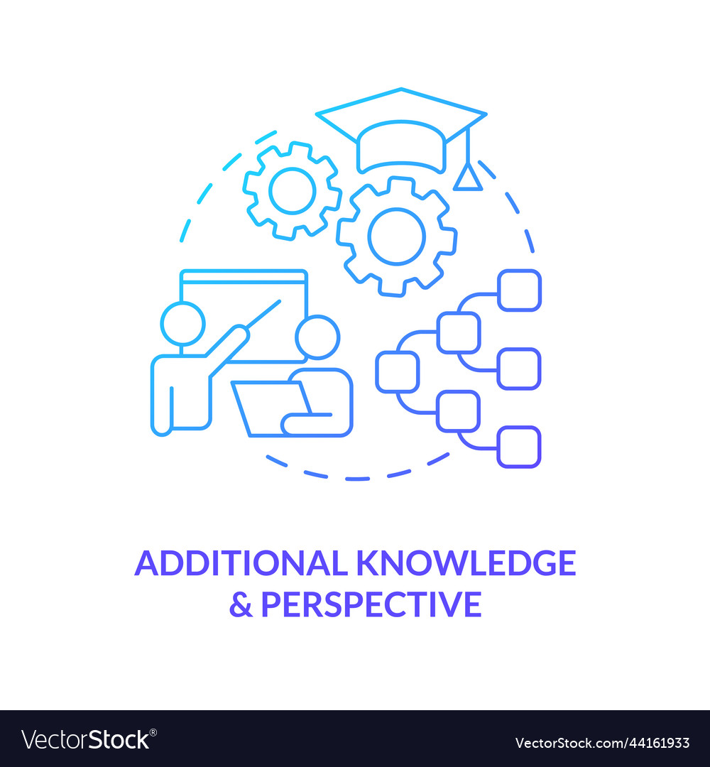 Additional knowledge and perspective blue Vector Image