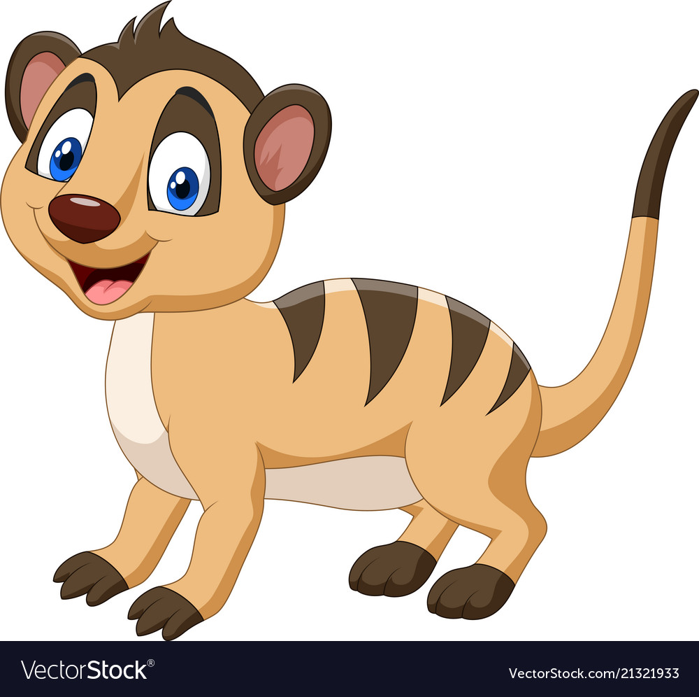 Cartoon happy meerkat Royalty Free Vector Image