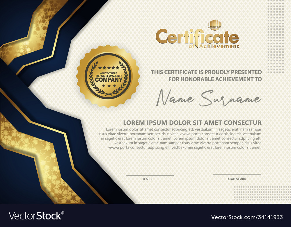 Certificate template with luxury and texture Vector Image