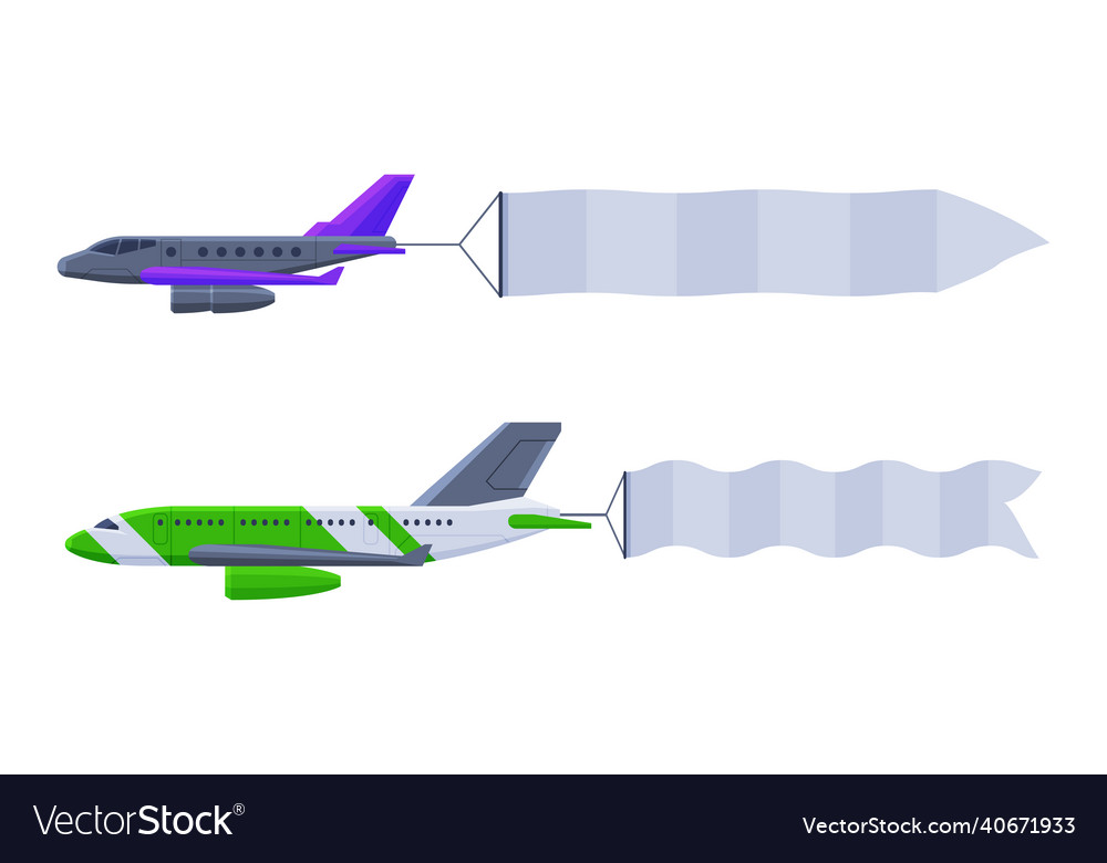 Flying aircraft with fluttering blank banner Vector Image