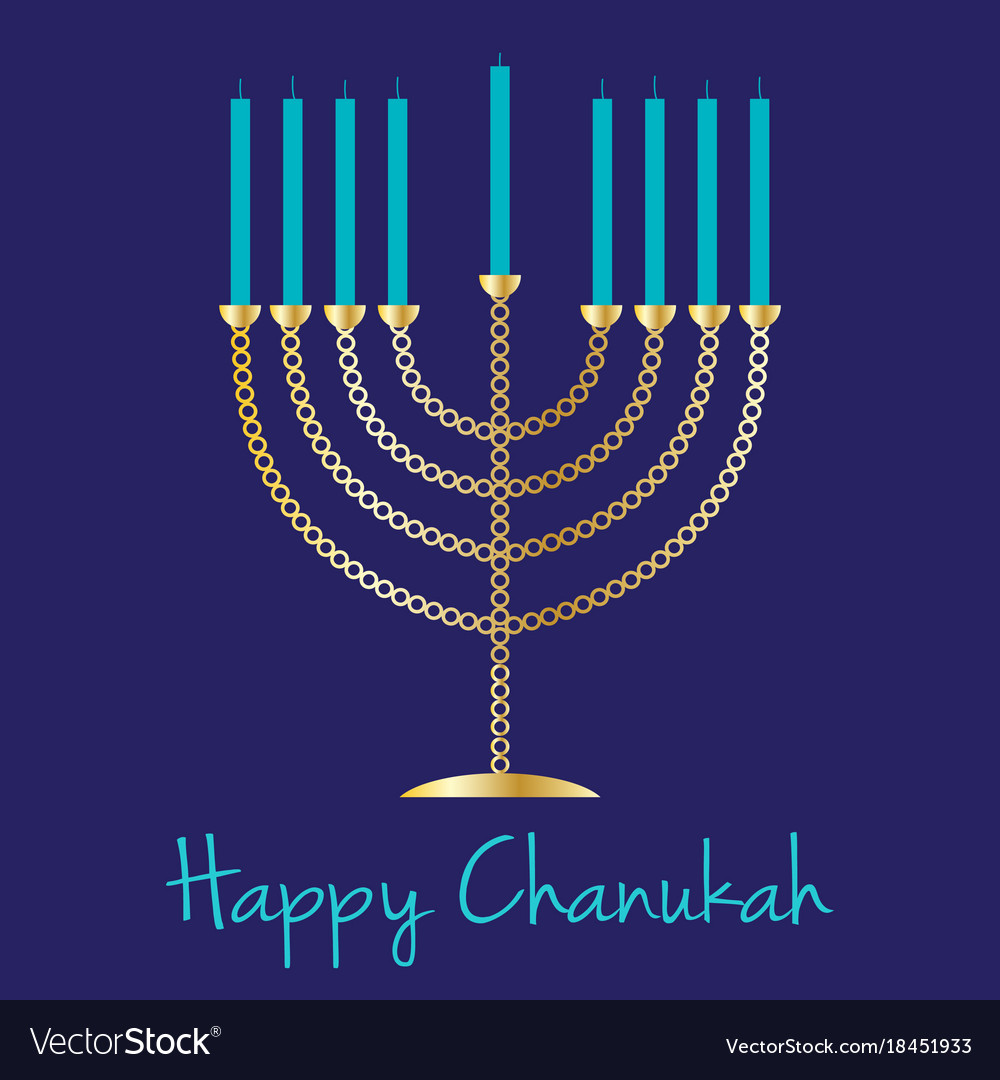 Ornate gold menorah graphic Royalty Free Vector Image