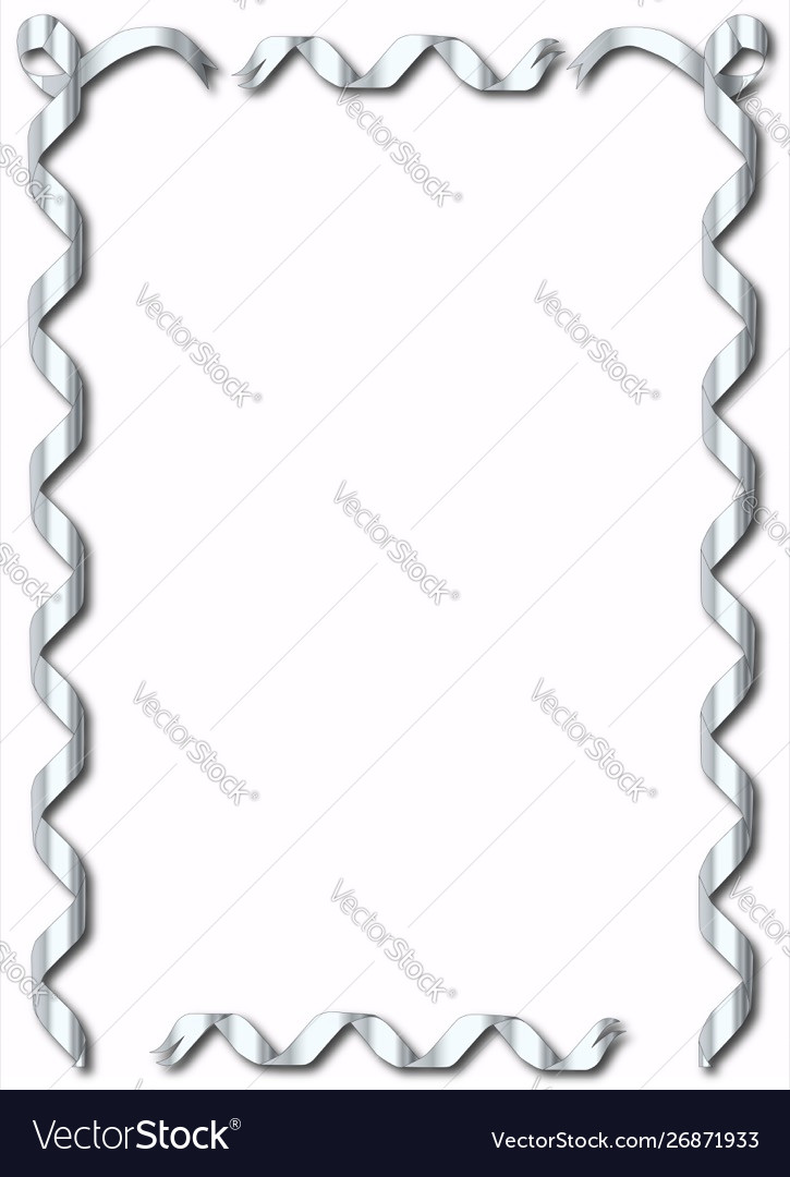 Silver ribbon border Royalty Free Vector Image