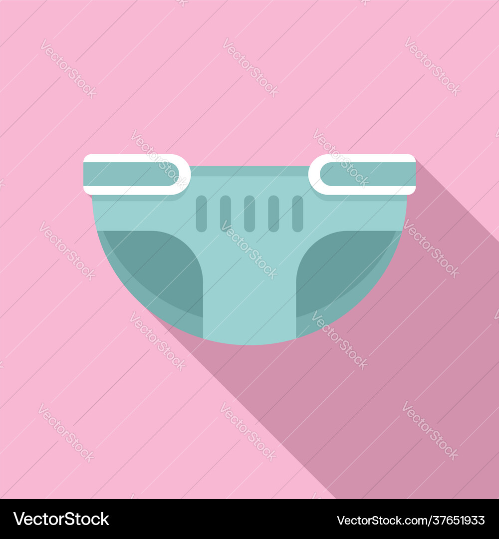 Single diaper icon flat style Royalty Free Vector Image