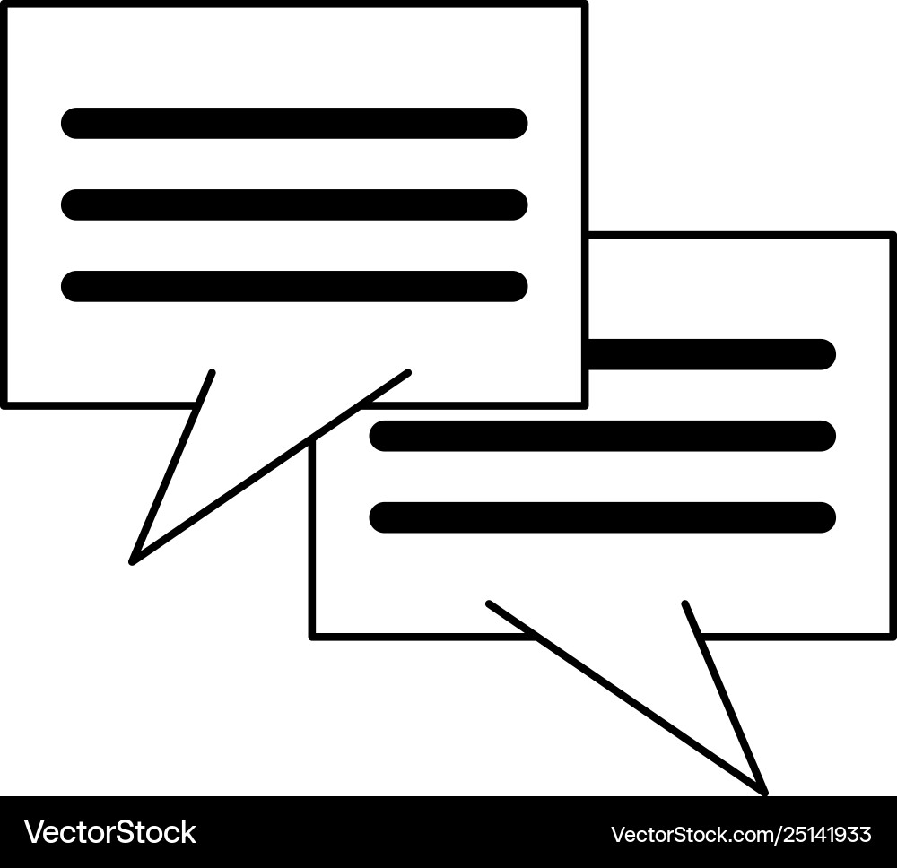 Speech bubble icon in black and white Royalty Free Vector
