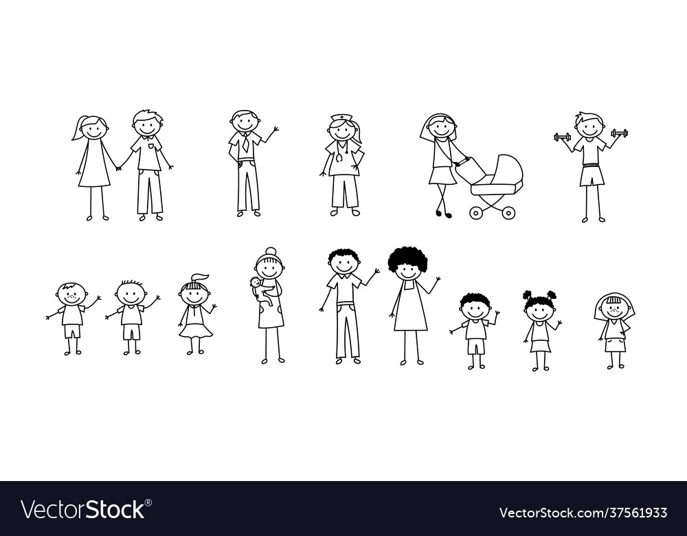 Stick people Royalty Free Vector Image - VectorStock