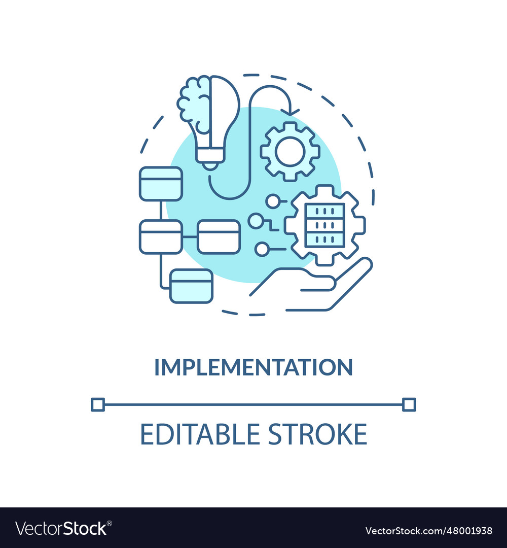 Customizable implementation blue linear icon Vector Image