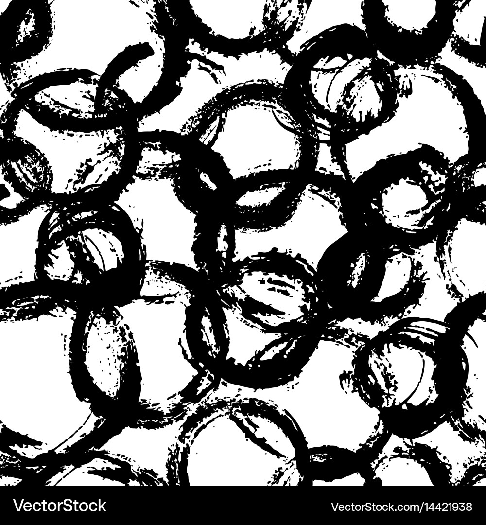 Seamless pattern with brush circles Royalty Free Vector