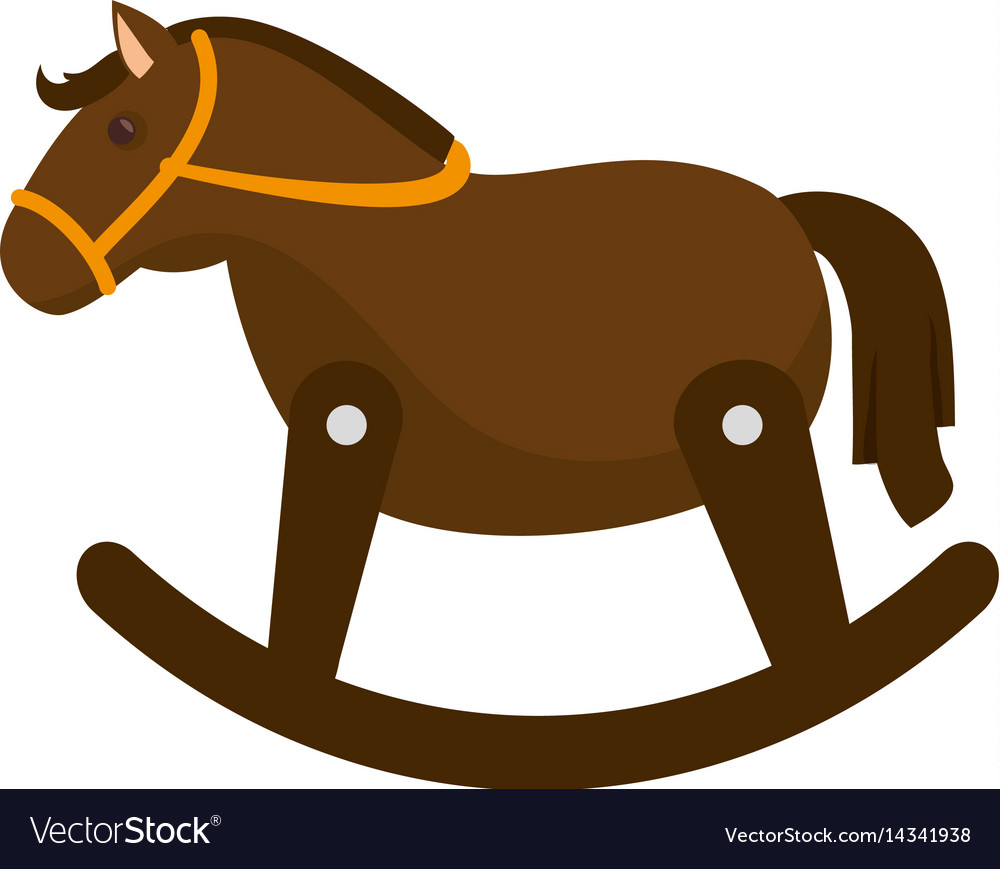 Wooden horse cute toy Royalty Free Vector Image