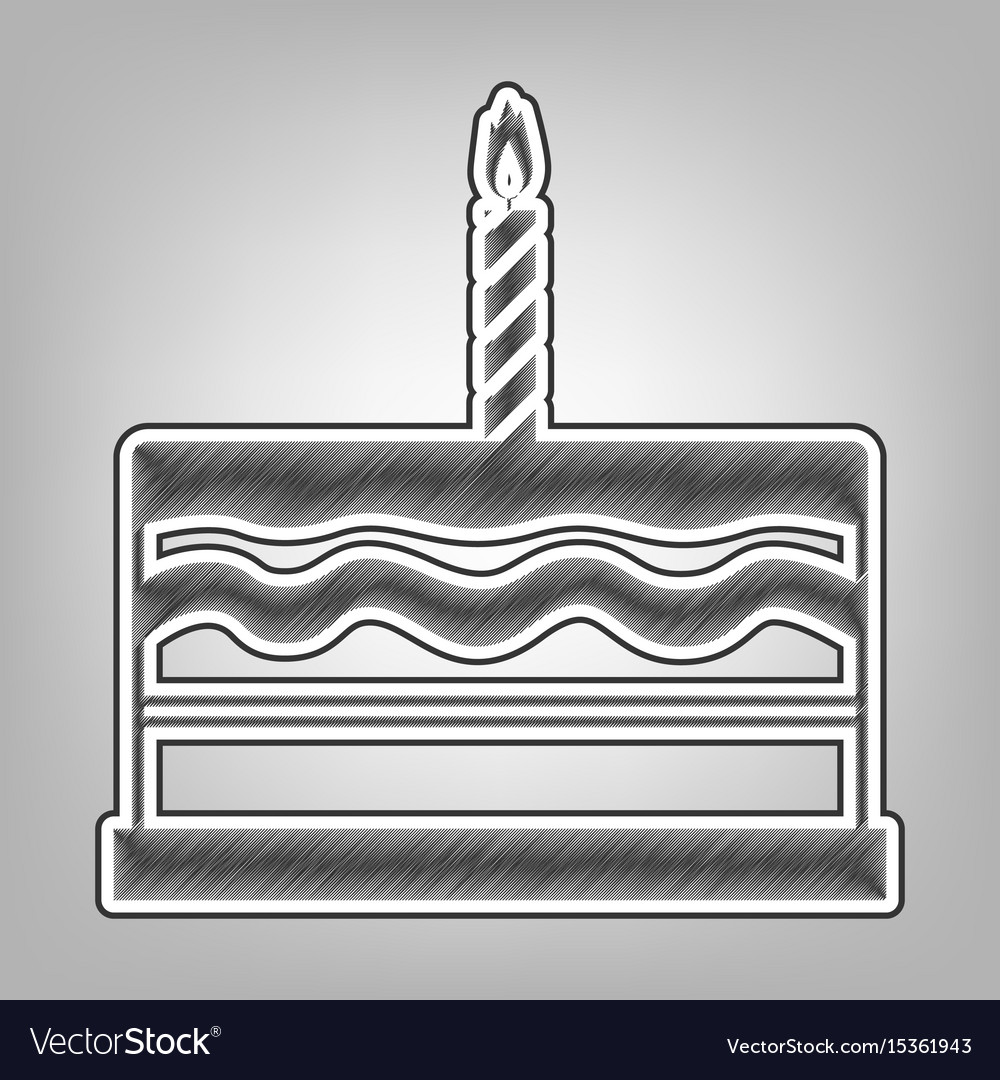 a drawing of a cake with candles and a candle 27708499 Stock Photo at  Vecteezy