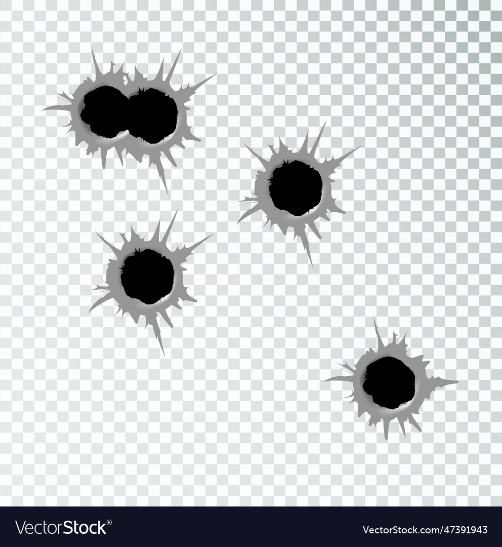 Bullet holes easy to place on different color Vector Image