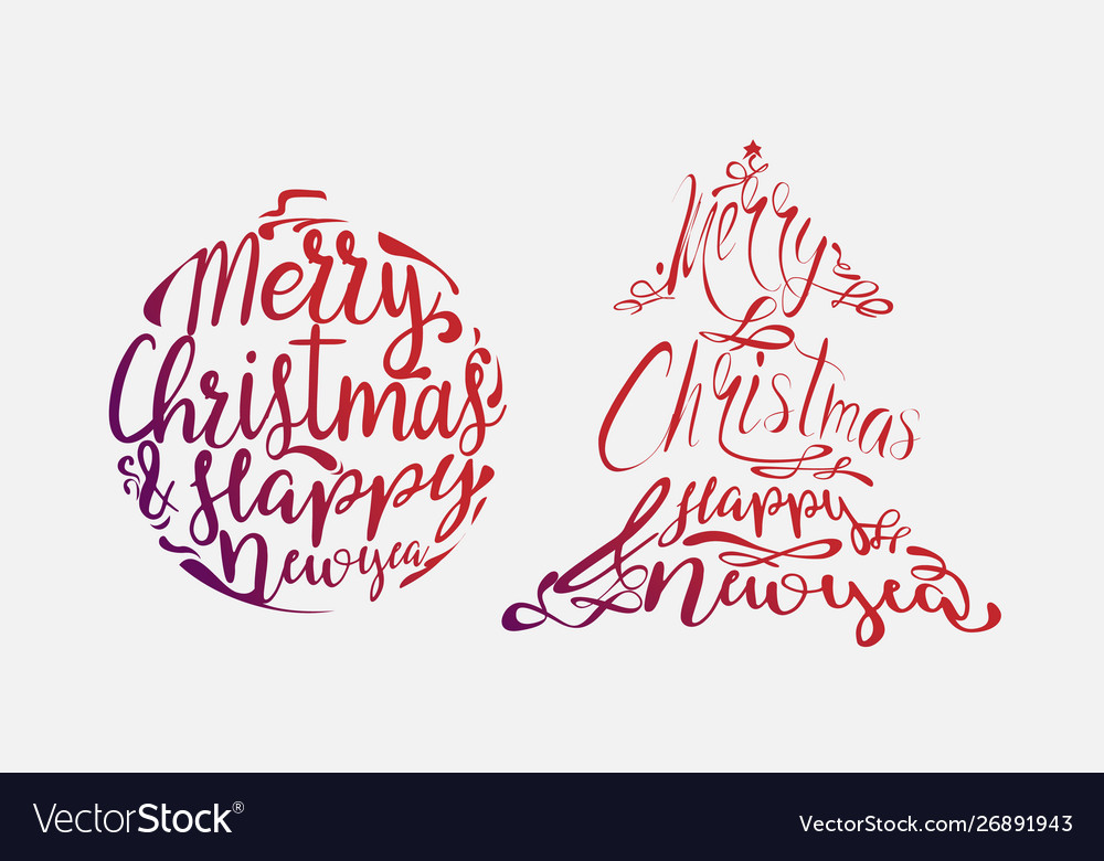 Christmas Calligraphy Design Royalty Free Vector Image