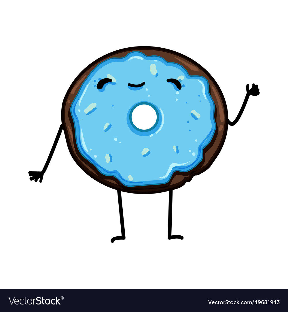 Cute donut character cartoon Royalty Free Vector Image