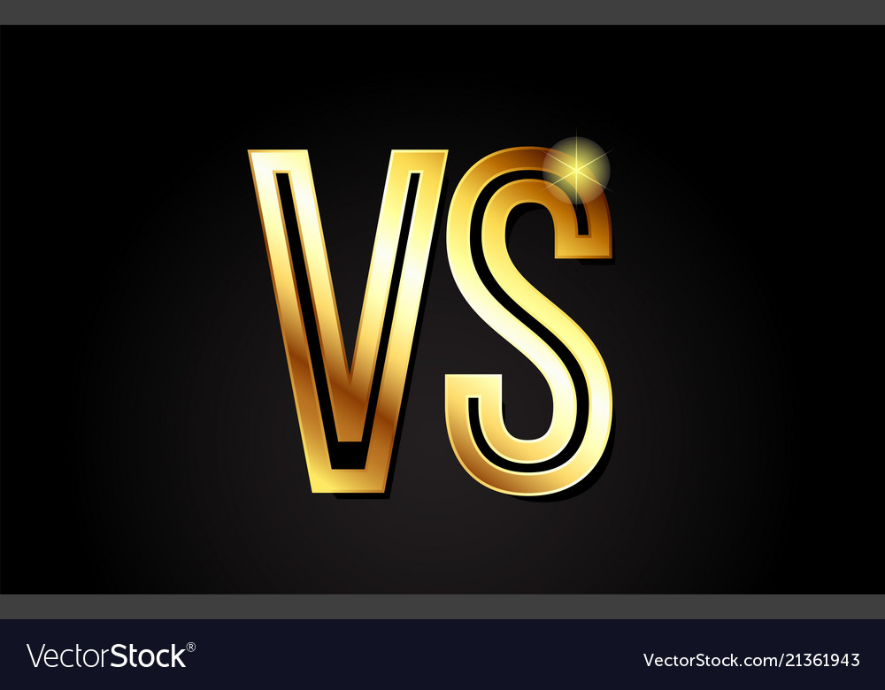 Download Gold alphabet letter vs v s logo combination icon Vector Image