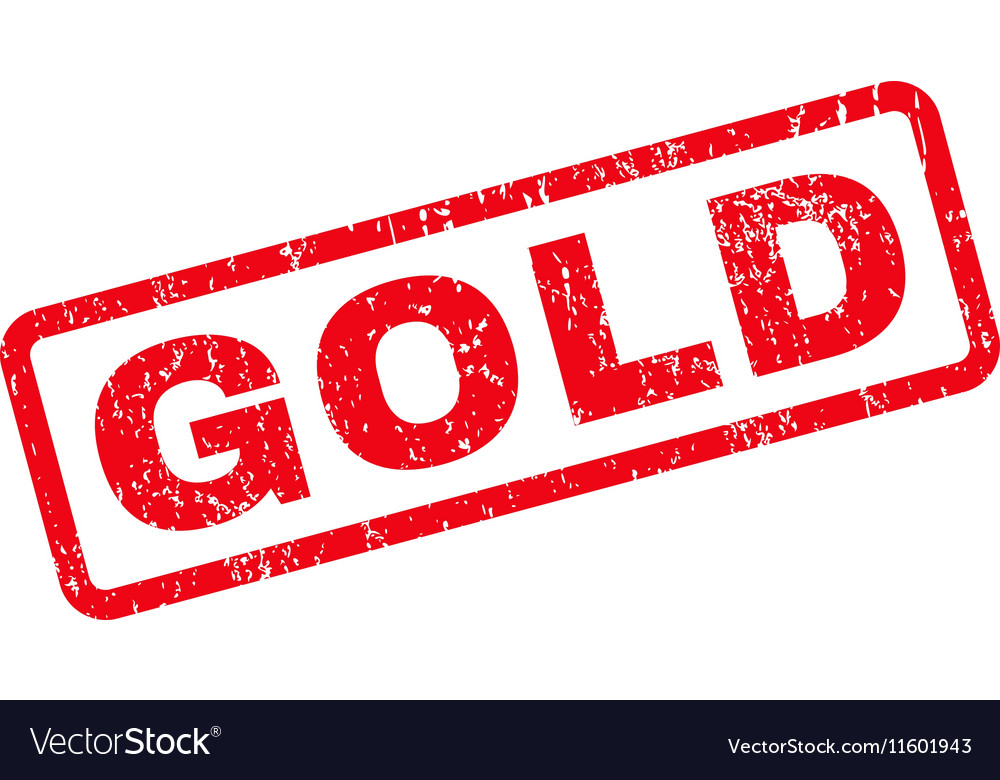 Gold text rubber stamp Royalty Free Vector Image