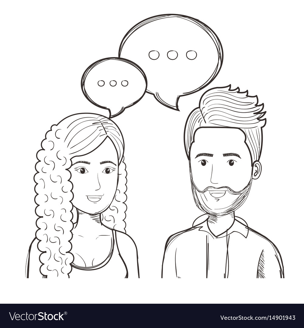 Hand drawn talking people design Royalty Free Vector Image