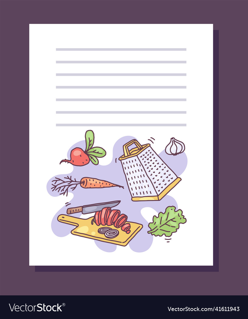 Recipe book page with place for text Royalty Free Vector