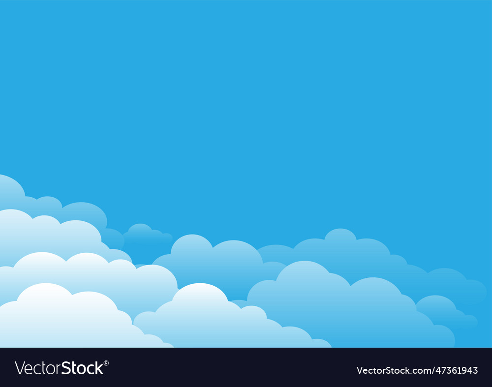 Sky clouds in corner background cartoon style Vector Image