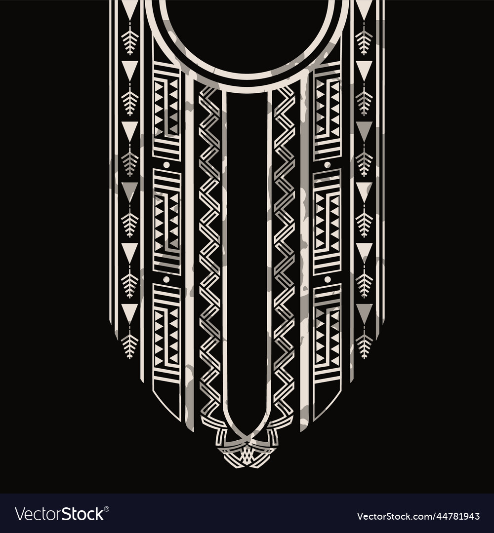Tribal ethnic pattern design for the neckline Vector Image
