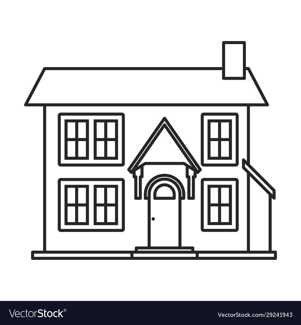 Villa house iconoutlineline Royalty Free Vector Image