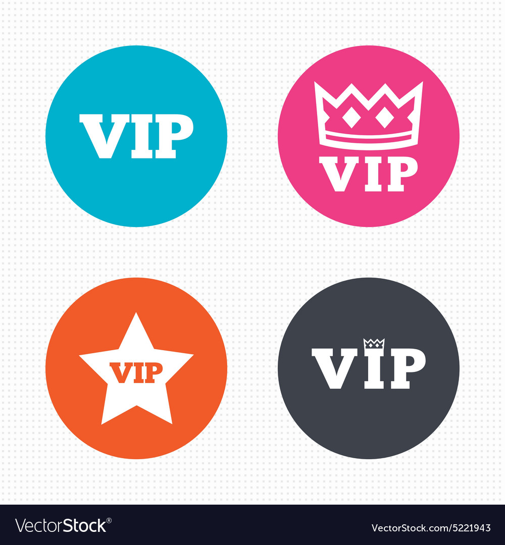 Vip icons very important person symbols Royalty Free Vector