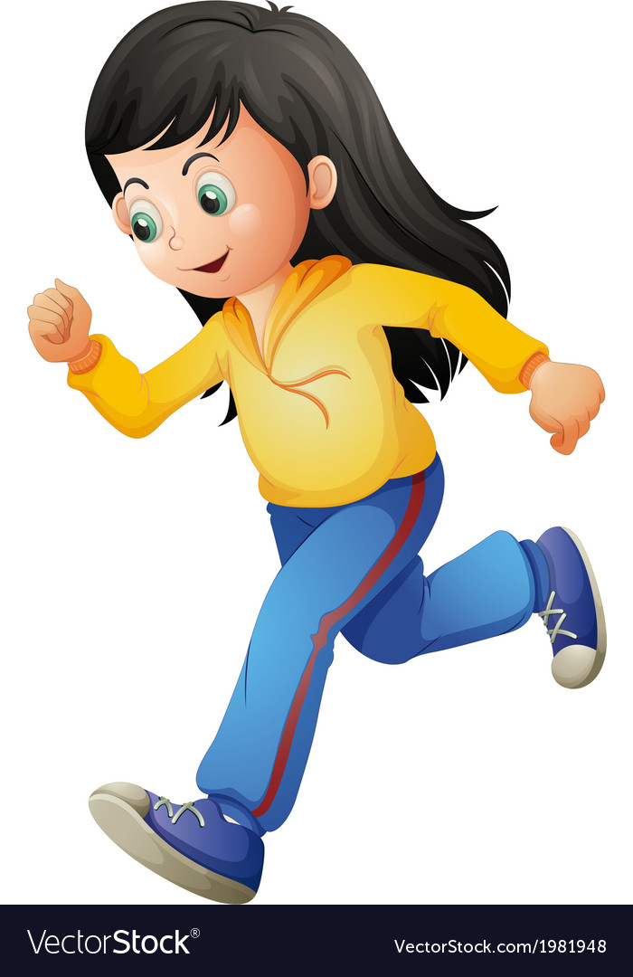 A cute lady running Royalty Free Vector Image - VectorStock