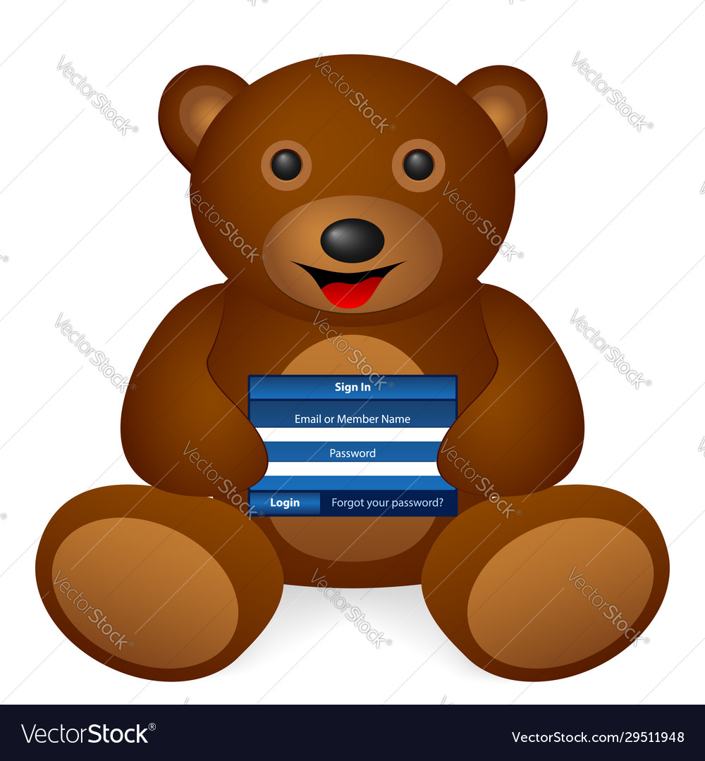 Bear login Royalty Free Vector Image - VectorStock